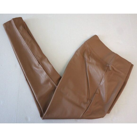 INC International Concepts Women's Sz 6 Ginger Crisp Brown Faux Leather Leggings - Picture 8 of 10